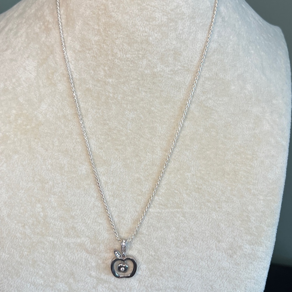 Sterling Silver Floating Apple Necklace - image 2